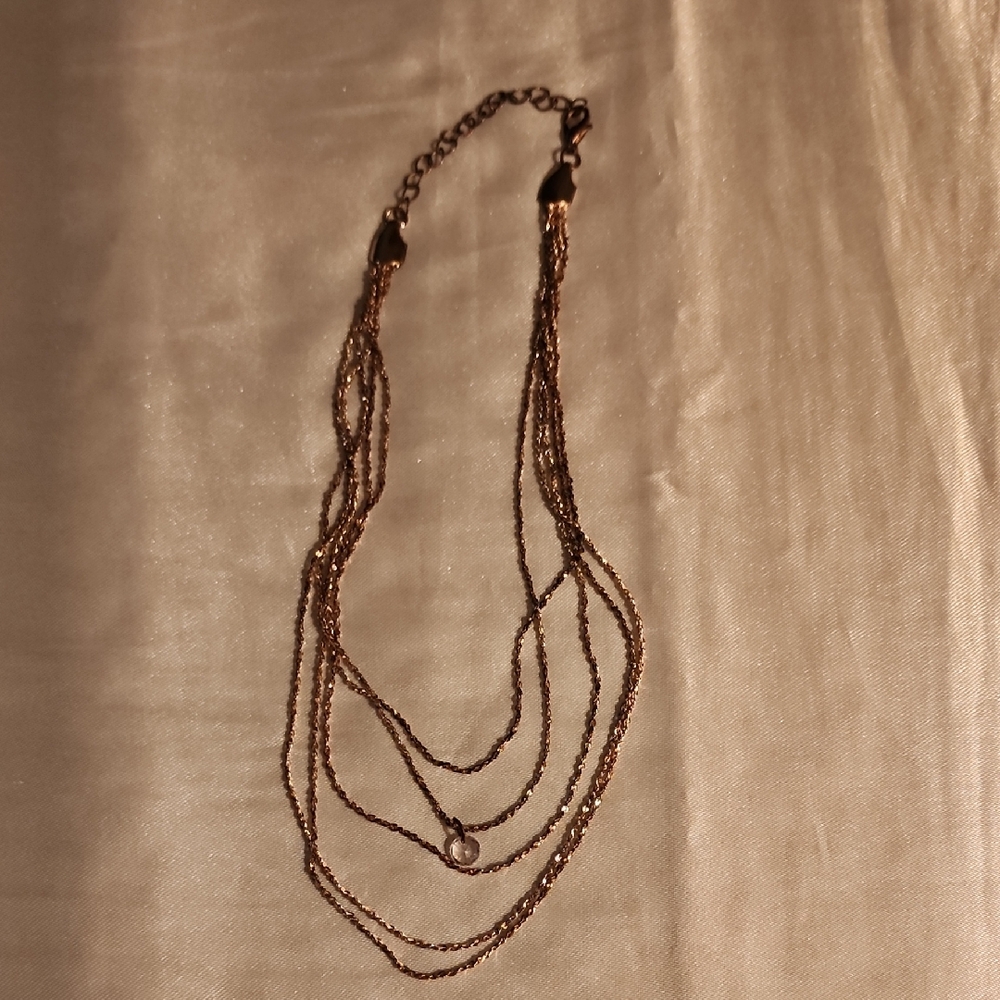 Elegant Gold Multi-Strand Short Necklace